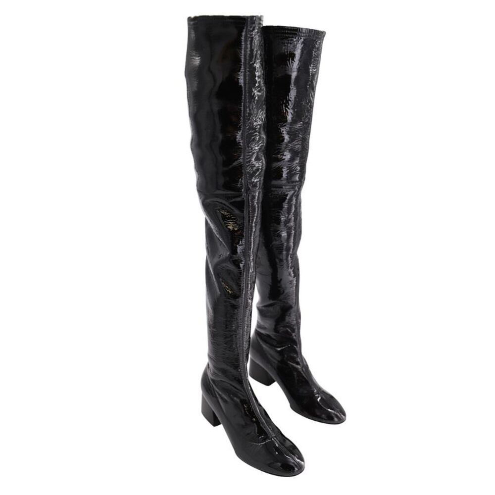Khaite Sedona Knee Boots in Black Patent Leather - Picture 4 of 7